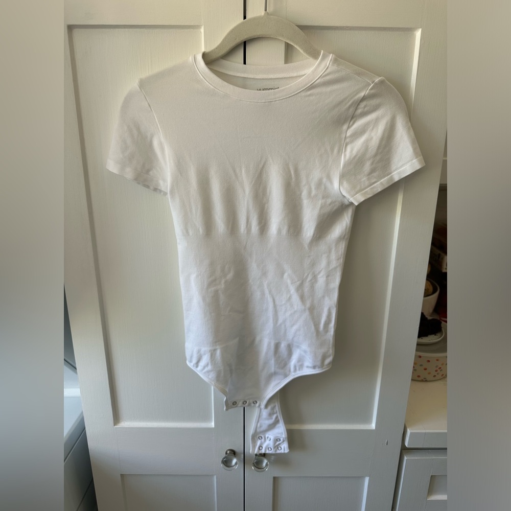 Yummie White Short Sleeve Bodysuit